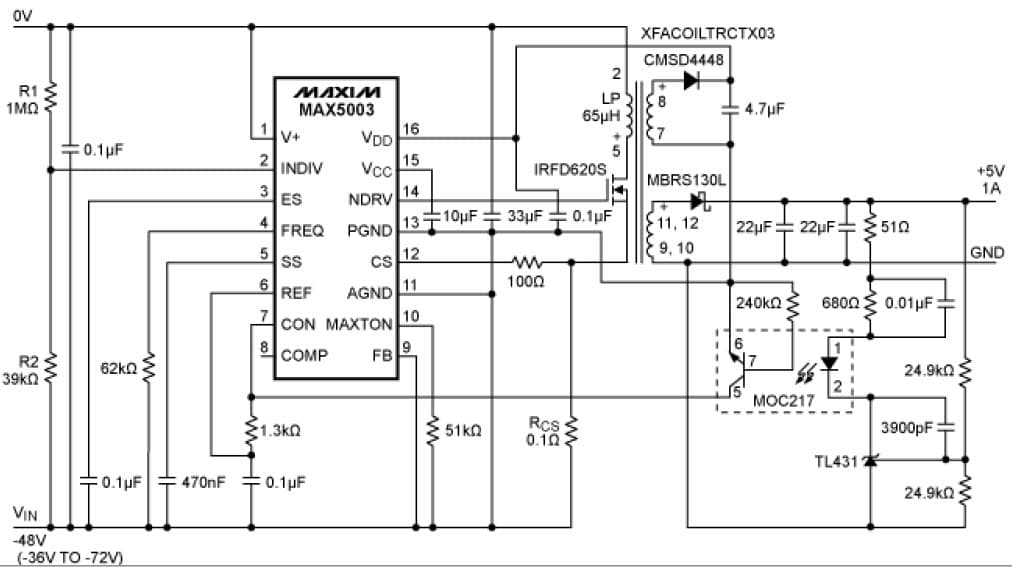 5V DC to DC Single Output Power Supply for DSL Line Card