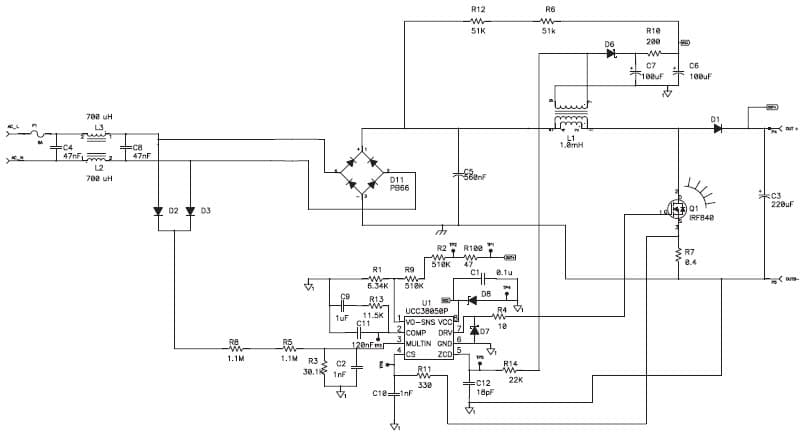 100W, 400V AC to DC Single Output Power Supply for Desktop PC