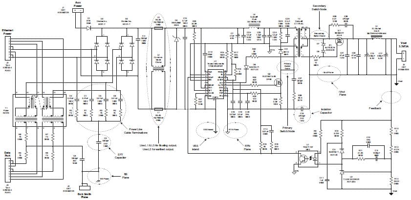 TPS23750EVM-108, Evaluation Board for the 3.3V DC to DC Single Output Power Supply for Power Over Ethernet