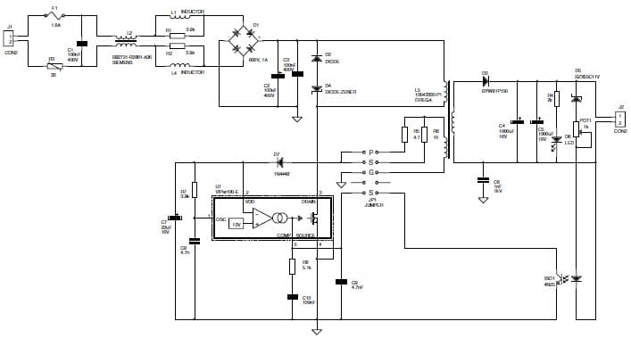 50W, 12V AC to DC Single Output Power Supply for Digital Video Recorder