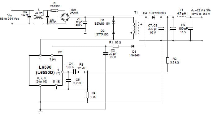 10W, 12V AC to DC Single Output Power Supply for CRT Monitor