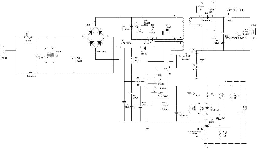 48W, 24V AC to DC Single Output Power Supply