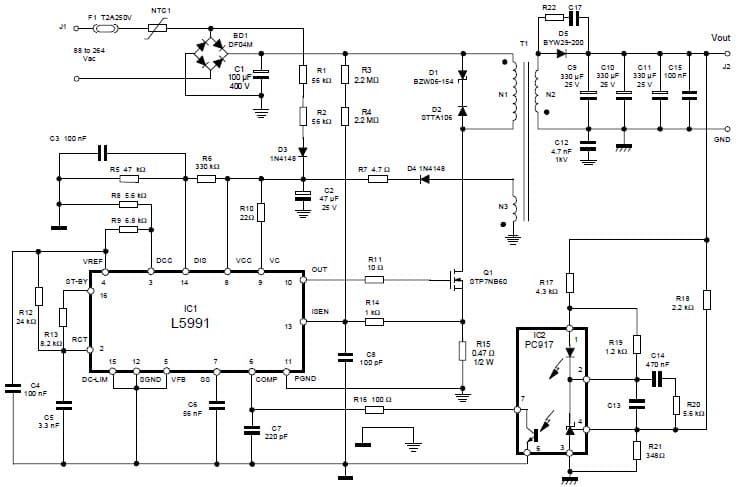 45W, 18V AC to DC Single Output Power Supply for Motor Control