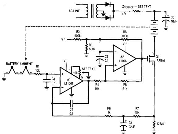 LT1006, Fast Charge Circuit for NiCad Batteries