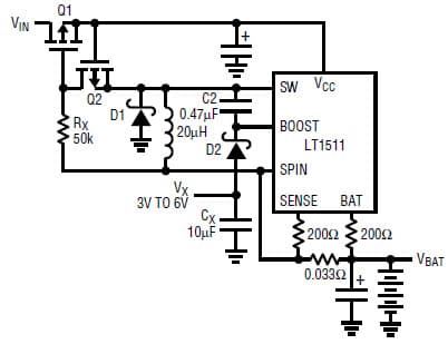 LT1511 Low Dropout, Constant Current/Constant Voltage 3A Battery Charger