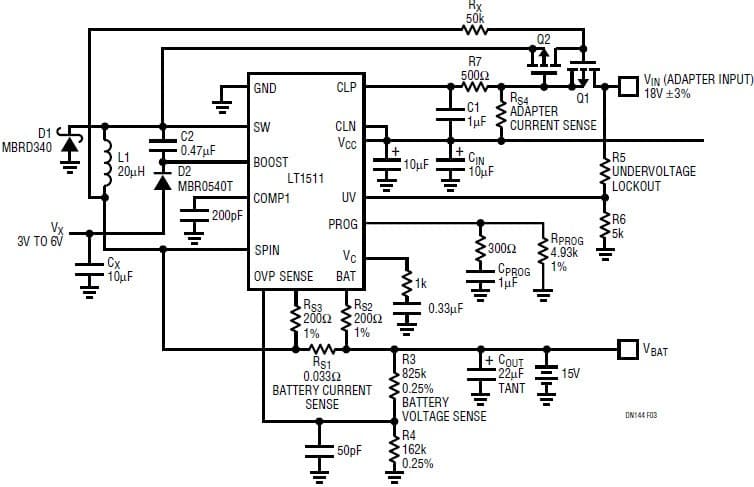 LT1511, 3A Constant-Current/Constant-Voltage Low Dropout Battery Charger