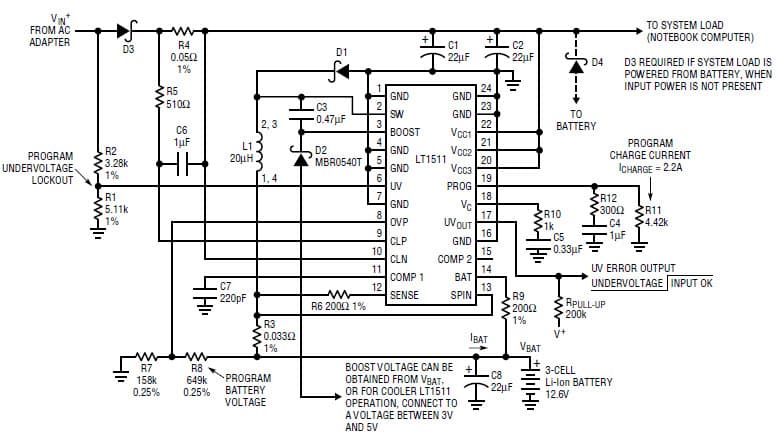 LT1511, Programmable Constant Current/Constant Voltage Battery Charger With Input Current Limit