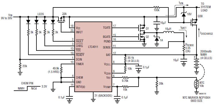 DN380 Fast, High Efficiency, Standalone NiMH/NiCd Battery Charging Reference Design