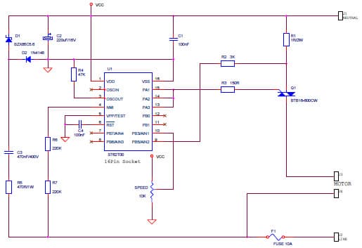 UMC01EVAL, ST6 MCU Development System based on BTB16-600CW