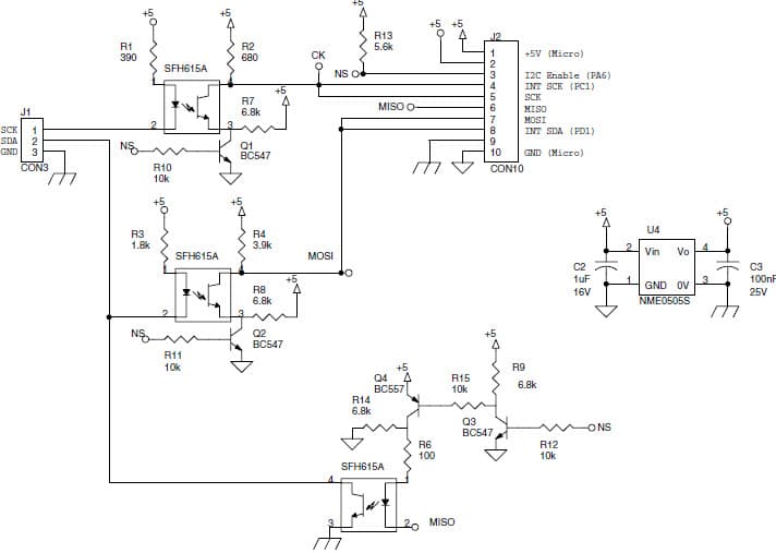 Emulate I2C Communication Application Circuit Using an ST7MC as Slave Device