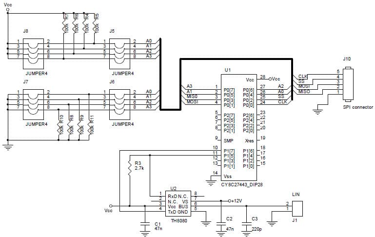 Bridge Demonstration Board With LPT Connector Using PSoC Device