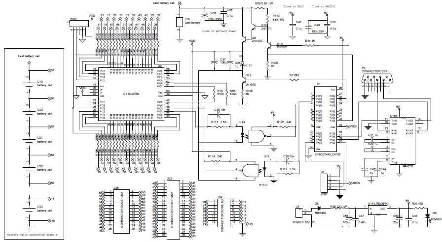 Multi-Cell Battery Voltage Measuring Device Using PSoC