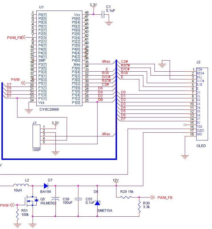 User Interface - Graphics Library Application Circuit for OLED Displays