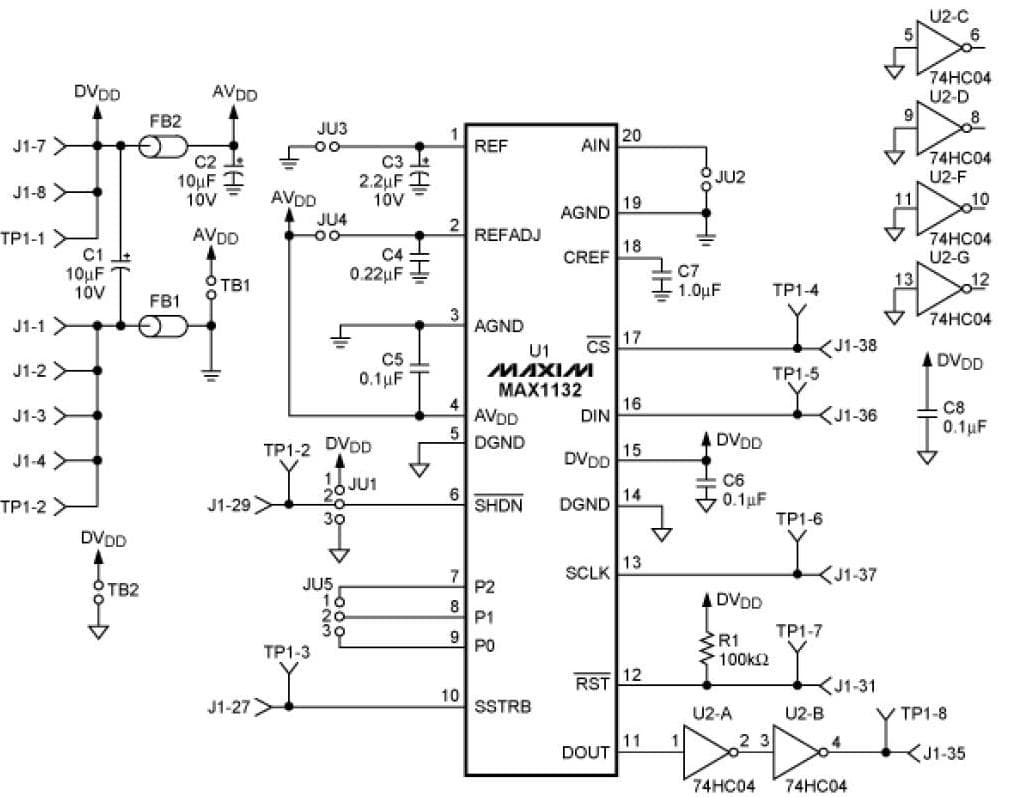 MAX1132, 16-Bit, 200 KSPS ADC Analog to Digital Conversion