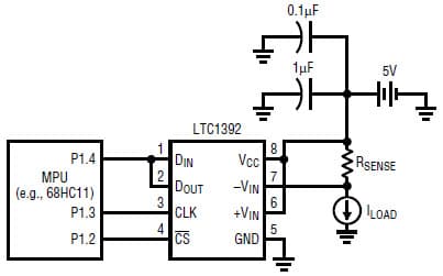 LTC1392, Temperature and Voltage Measurement in a Single Chip