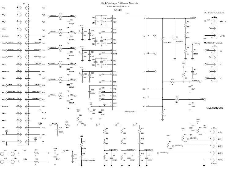 AN53595: PSoC 3 BLDC Sensor Motor Control Application Circuit