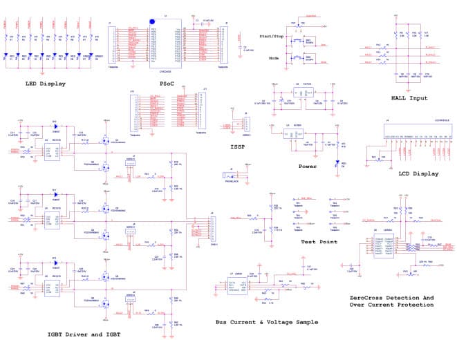 Sensorless BLDC Motor Control Application Circuit based on CY8C24x33 MCU