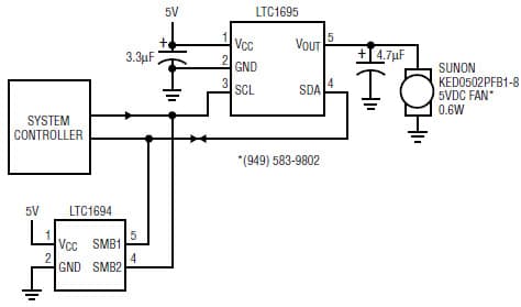 SOT-23 SMBUs Fan Speed Controller Design Extends Battery Life and Reduces Noise