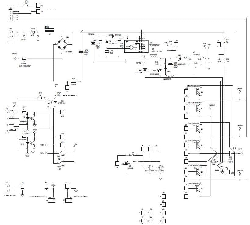 Typical Power Board Circuit for AC Motor Control Applications