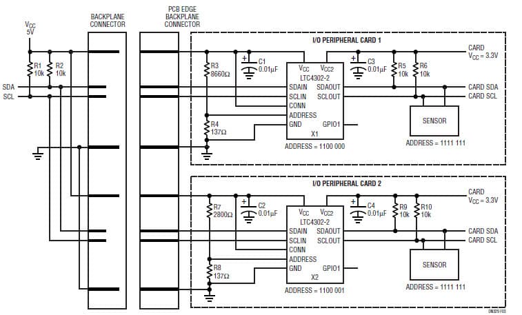 Addressable I2C Bus Buffer Provides Capacitance Buffering, Live Insertion and Nested Addressing in 2-Wire Bus Systems