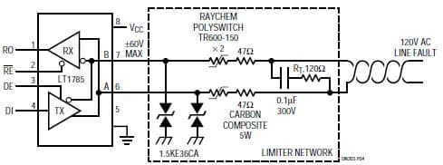 RS485 Transceiver Sustain Reference Design with 60V Faults