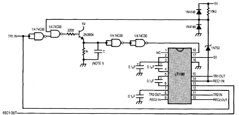 RS232 Transceiver with Automatic Power shut-down Control