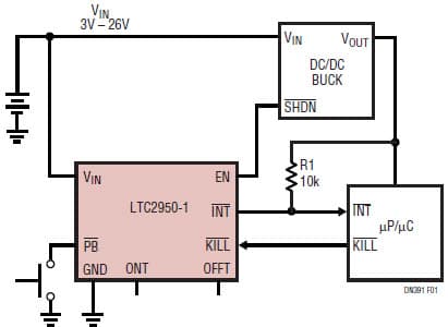 LTC2950-1, Push-Button On/Off Controller Simplifies System Design