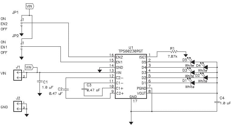 5-LEDs White LED Driver for LCD Backlighting