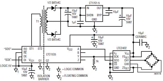 LTC1535, Complete Isolated 24-Bit Data Acquisition System