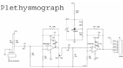 Plethysmograph Application Circuit based on the TS507 Op-Amp