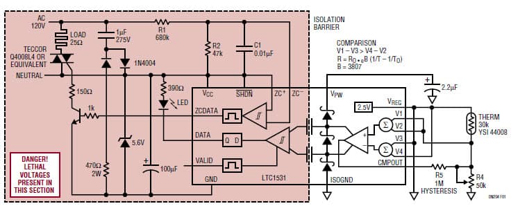 Isolated thermistor Temperature Controller