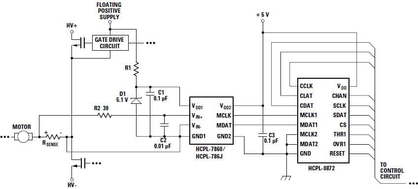 Isolation Amplifiers and Hall-Effect Device for Motor Control Current Sensing Applications