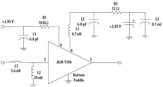 ALM-1106 as a 1.575-GHz GPS Low Noise Amplifier