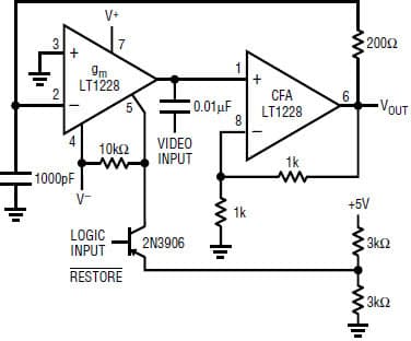 Video Design Circuit based on LT1228 Video DC Restore Clamp