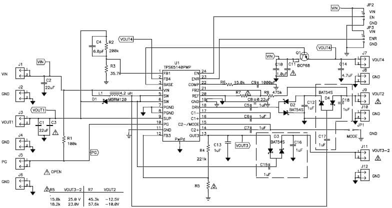 Application Circuit Using TPS6510x LCD Display Driver