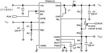 VGL to VMAIN Power Down-Sequencing Threshold Shifting Application Circuit