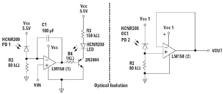 Overview of High performance Analog Optocouplers Using HCNR201 Voltage Analog Isolation Amplifier