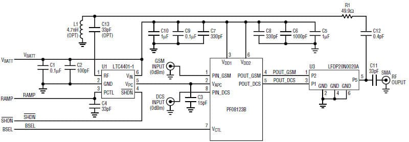 Low Cost Coupling Methods for LTC4401-1, RF Power Detectors Replace Directional Couplers