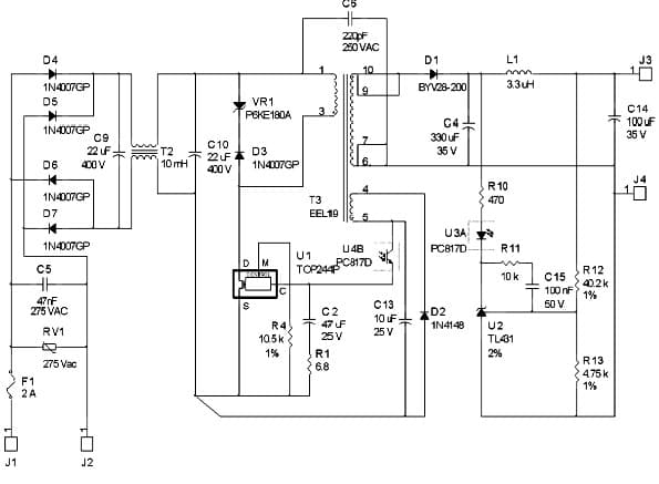 DER-106, 15W Flyback Power Supply using TOP244P