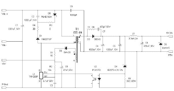 DER-11, 15W Power Supply Reference Design Using TNY268P