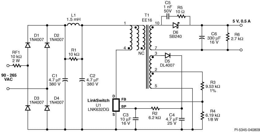 DER-207, 3.25W CV/CC Charger Using LNK632DG