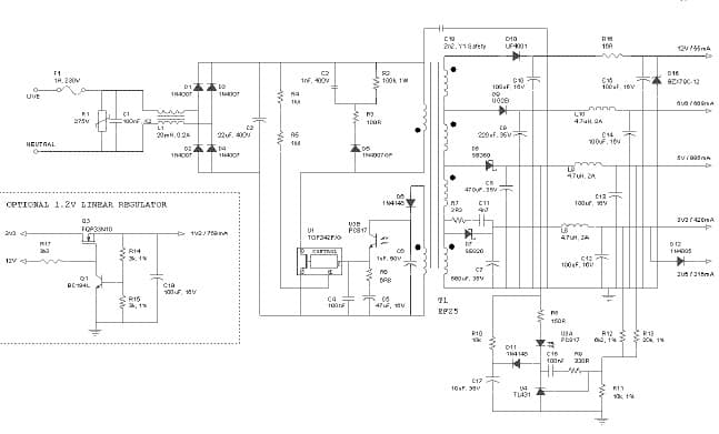 DER-23, 13W Power Supply Reference Design Using TOP242P