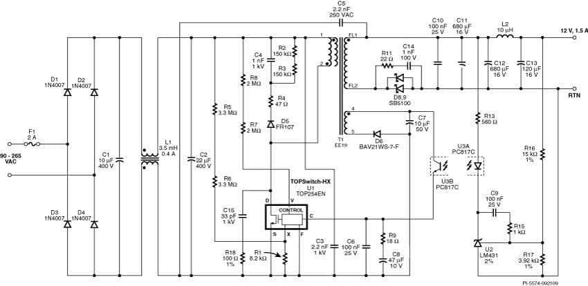 DER-234, High Efficiency 18W Power Supply Using TOP254EN and a Small Transformer Core Size