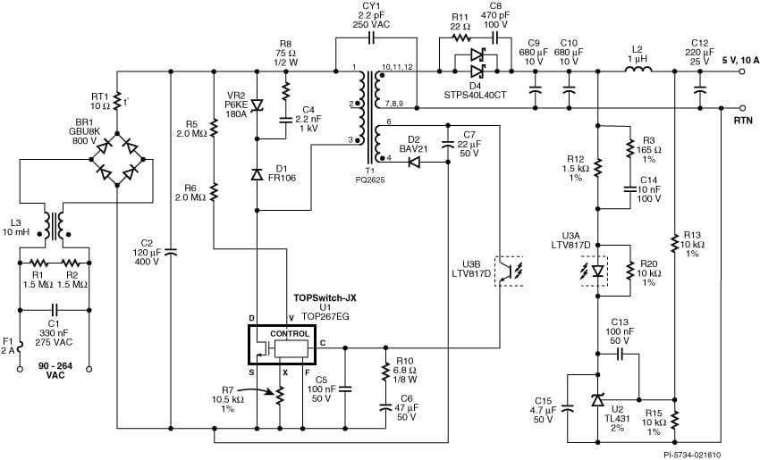 DER-245, 50W Auxiliary/Standby Supply Using TOPSwitch-JX TOP267EG