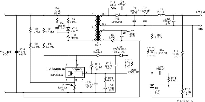 DER-247, High Efficiency 20W Power Supply Using TOPSwitch-JX TOP264EG