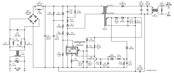 DER-256, High Efficiency (=85%), High Power Factor (>0.9) 15W T8 Isolated LED Driver Using LinkSwitch-PH LNK406EG