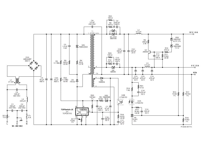 DER-259, Slim 36.3W Power Supply Using TOPSwitch-JX TOP267VG