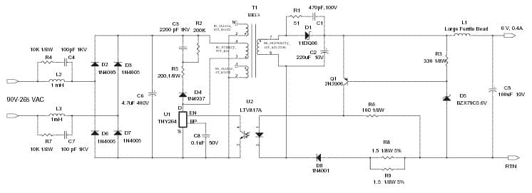 DER-3, 2.4W Charger Reference Design Using TNY264P