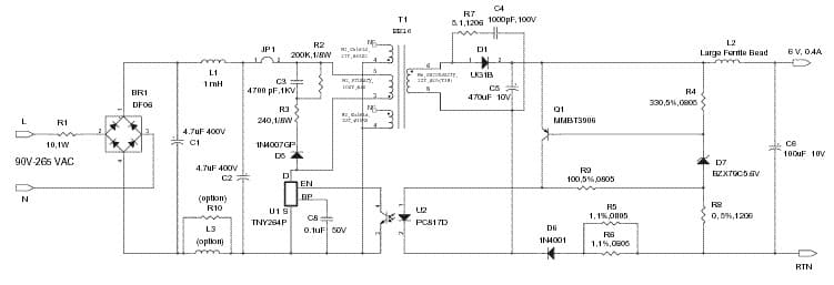 DER-4, 2.4W Charger Reference Design Using TNY264P