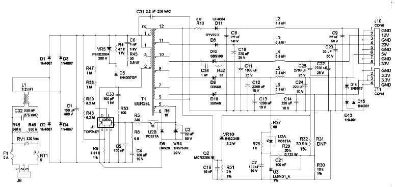 DER-44, 41W (53Wpk) Power Supply using TOP246Y